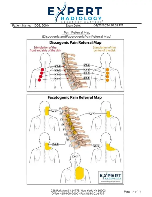 PrecisionPlus report page with color enhanced clinical images